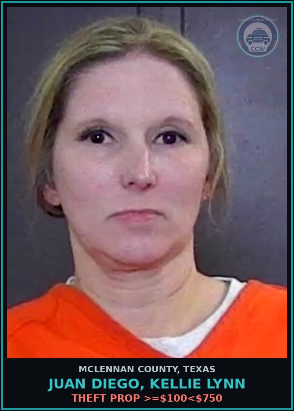 Booking mugshot of JUAN DIEGO, KELLIE LYNN in McLennan County