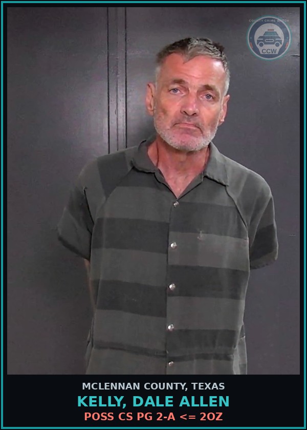 Booking mugshot of KELLY, DALE ALLEN in McLennan County