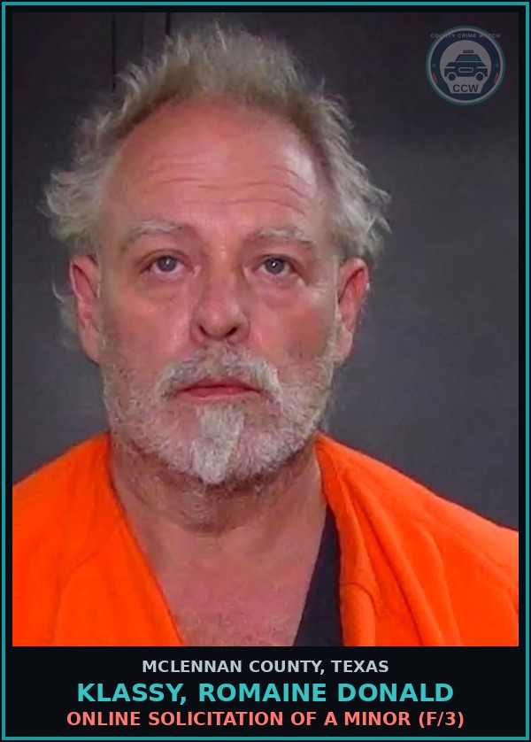 Booking mugshot of KLASSY, ROMAINE DONALD in McLennan County