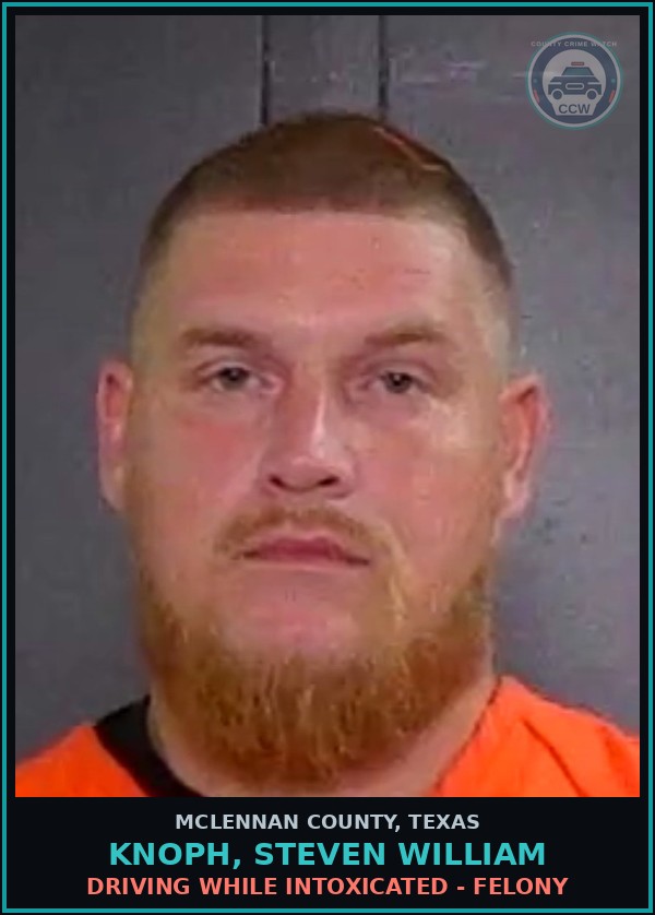 Booking mugshot of KNOPH, STEVEN WILLIAM in McLennan County