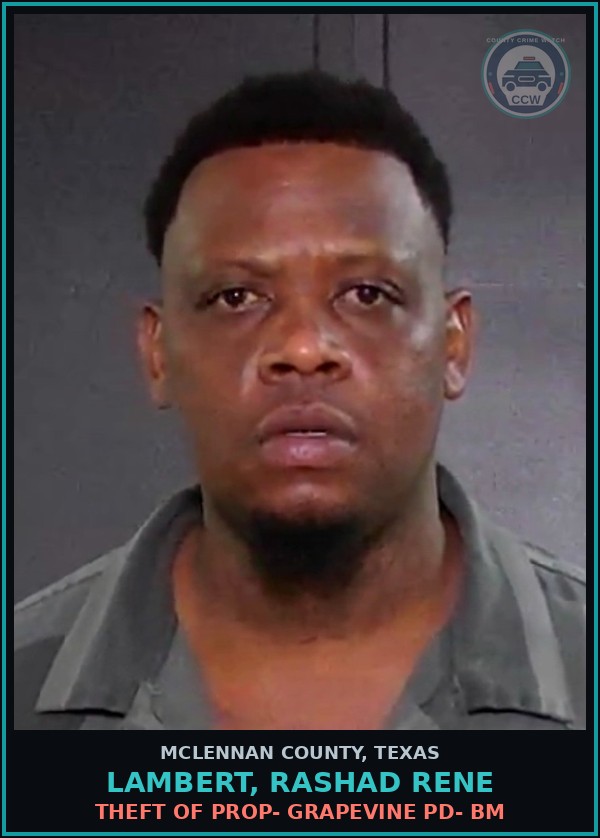 Booking mugshot of LAMBERT, RASHAD RENE in McLennan County