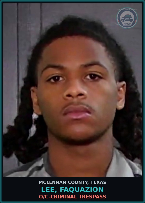 Booking mugshot of LEE, FAQUAZION in McLennan County