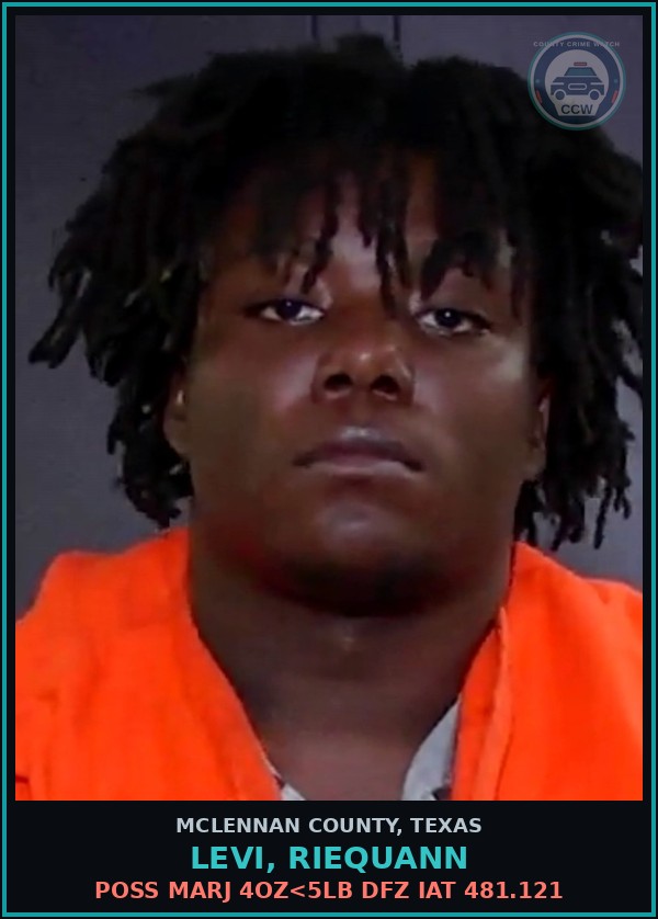 Booking mugshot of LEVI, RIEQUANN in McLennan County