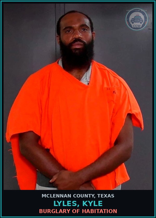 Booking mugshot of LYLES, KYLE in McLennan County