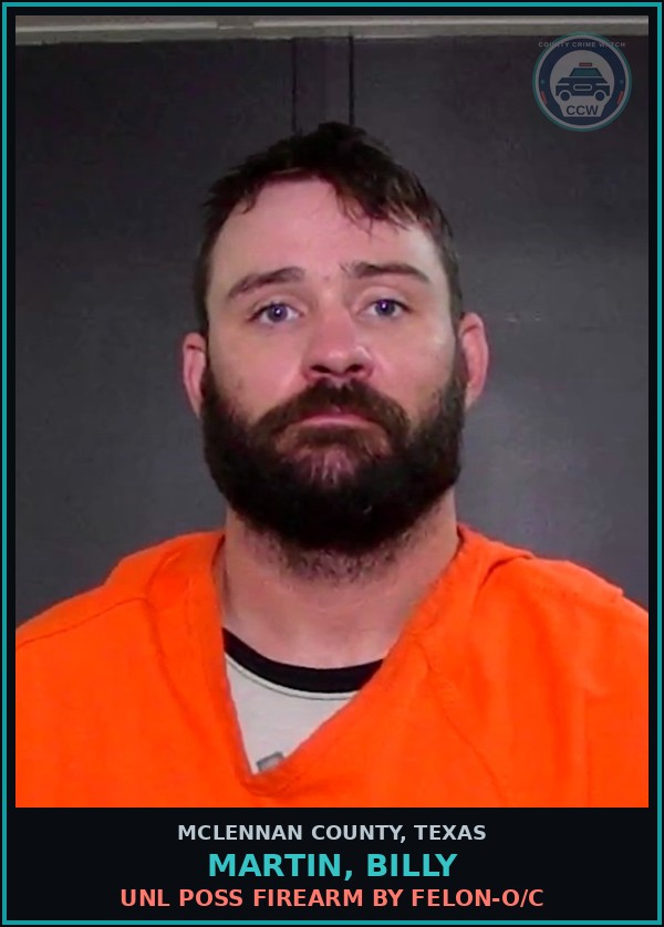 Booking mugshot of MARTIN, BILLY in McLennan County
