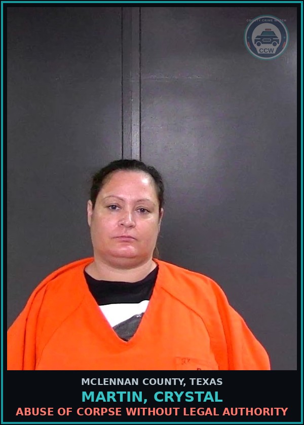 Booking mugshot of MARTIN, CRYSTAL in McLennan County