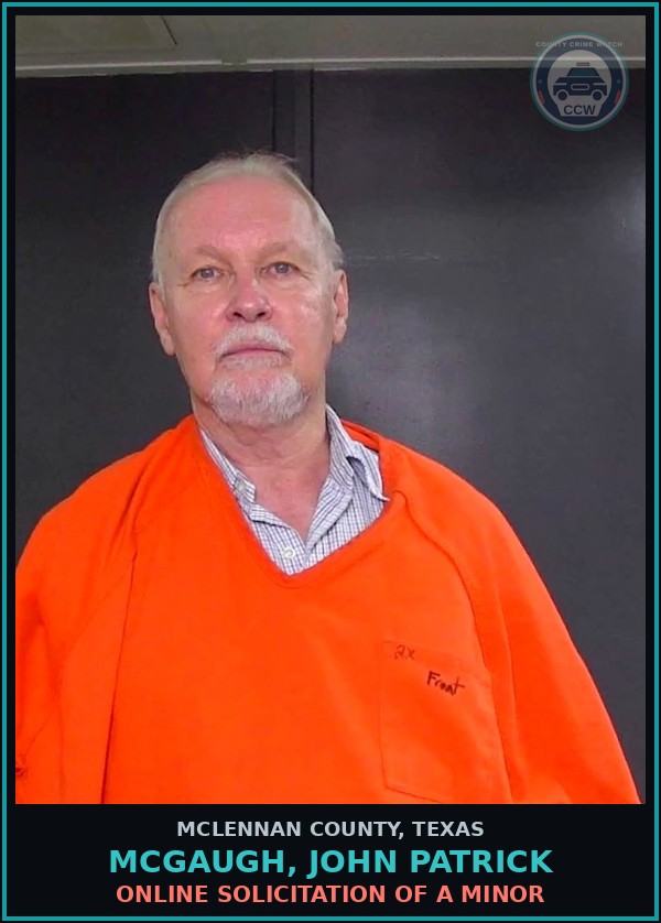 Booking mugshot of MCGAUGH, JOHN PATRICK in McLennan County