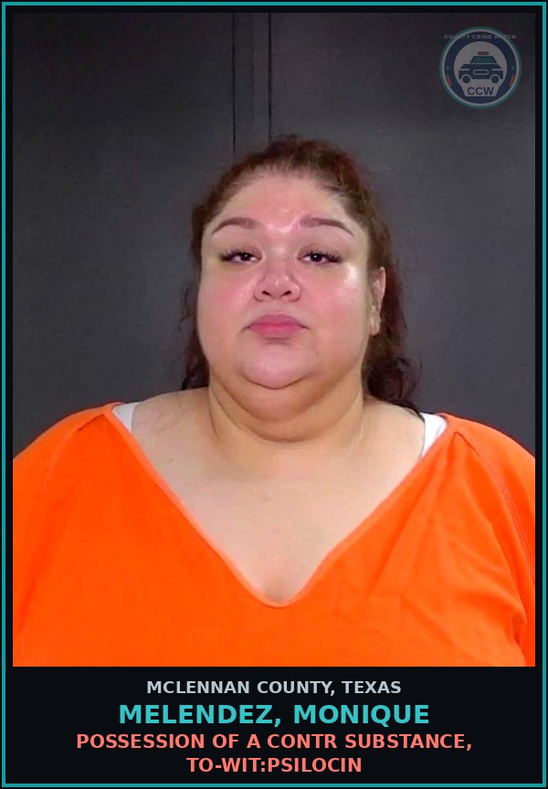 Booking mugshot of MELENDEZ, MONIQUE in McLennan County