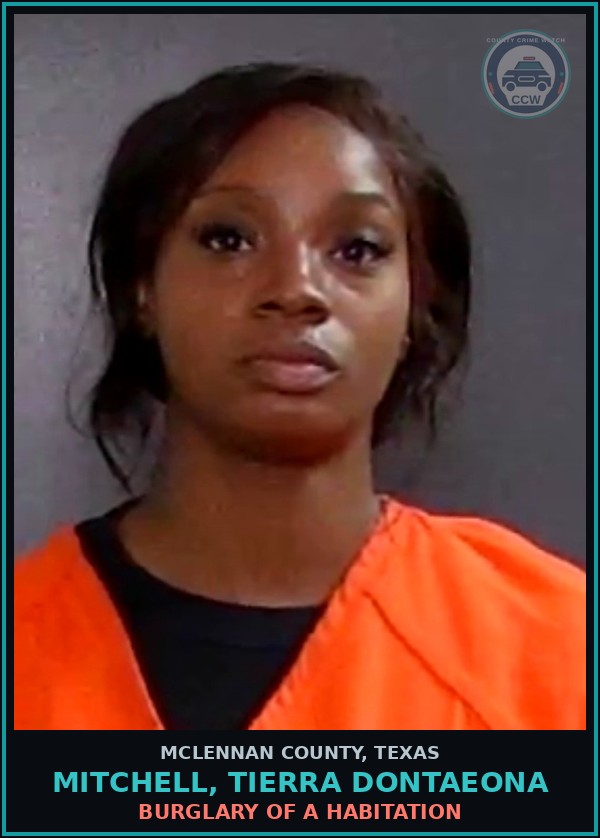Booking mugshot of MITCHELL, TIERRA DONTAEONA in McLennan County
