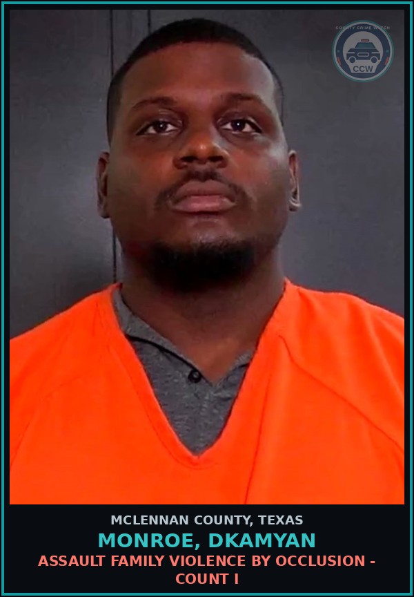 Booking mugshot of MONROE, DKAMYAN in McLennan County