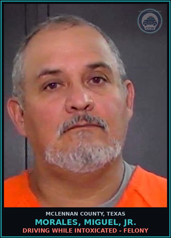 Booking mugshot of MORALES, MIGUEL, JR. in McLennan County