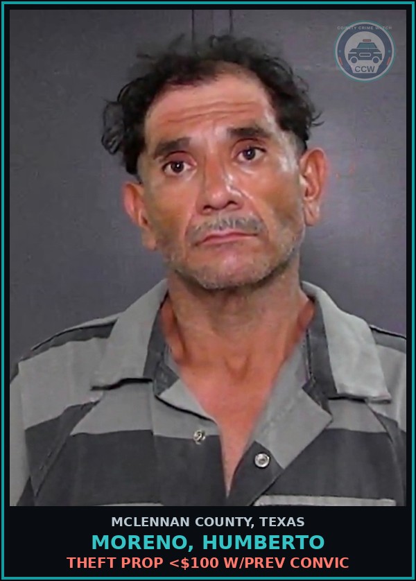 Booking mugshot of MORENO, HUMBERTO in McLennan County