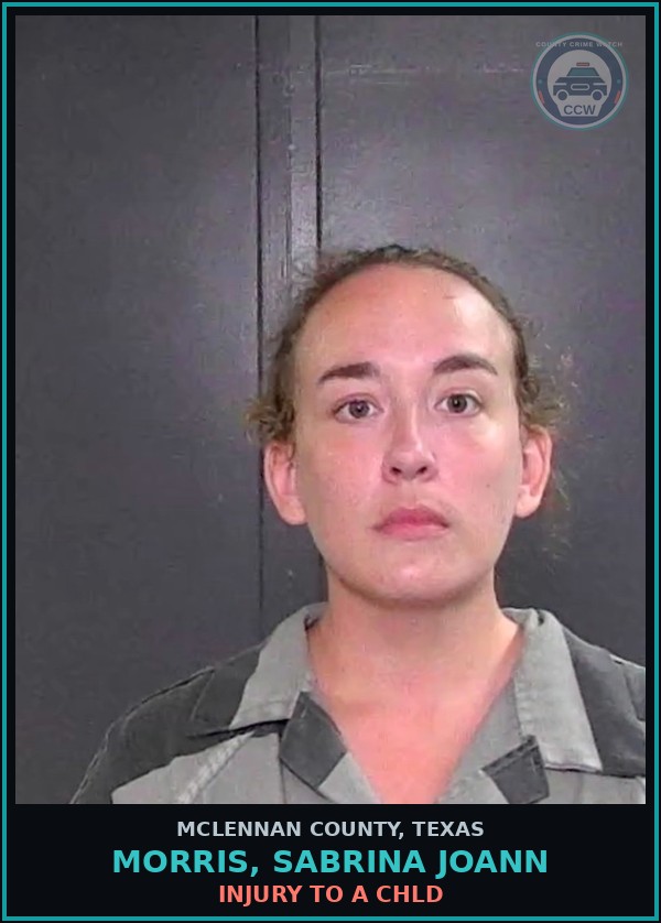 Booking mugshot of MORRIS, SABRINA JOANN in McLennan County