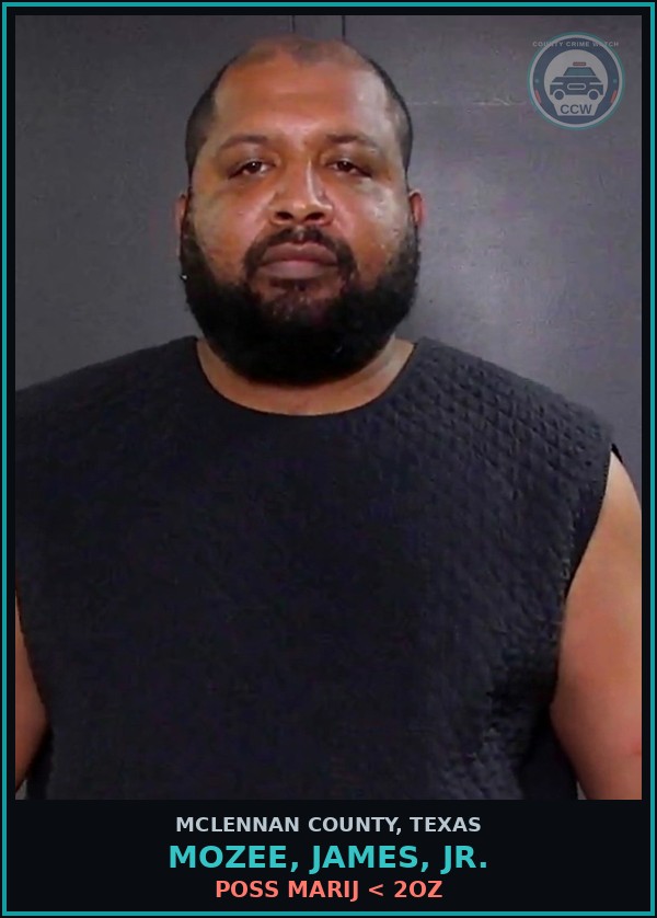 Booking mugshot of MOZEE, JAMES, JR. in McLennan County