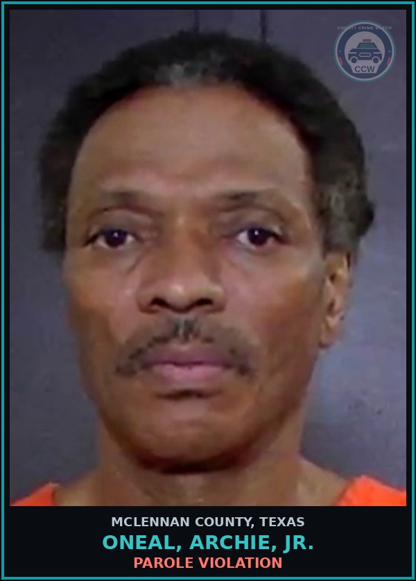 Booking mugshot of ONEAL, ARCHIE, JR. in McLennan County