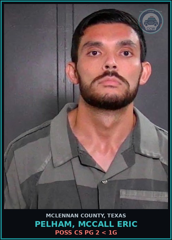 Booking mugshot of PELHAM, MCCALL ERIC in McLennan County