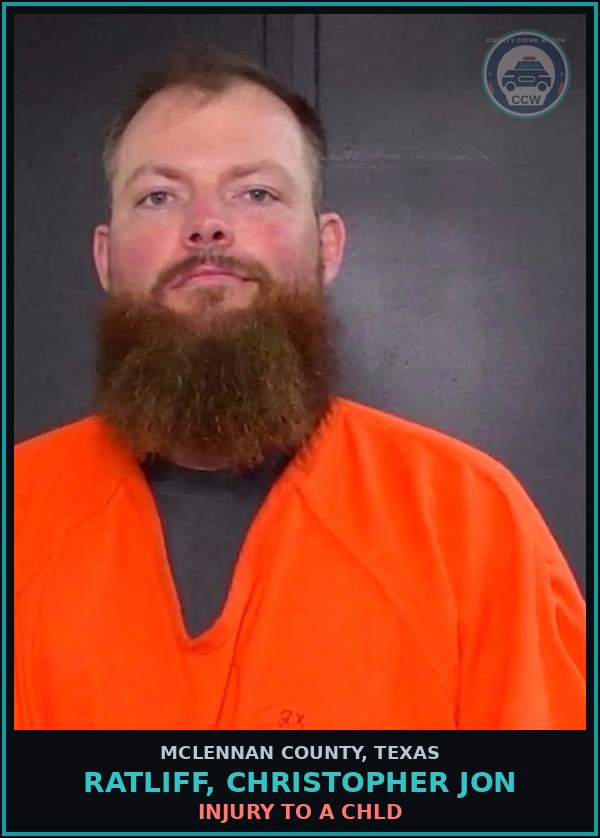 Booking mugshot of RATLIFF, CHRISTOPHER JON in McLennan County