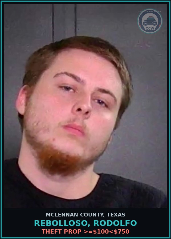 Booking mugshot of REBOLLOSO, RODOLFO in McLennan County