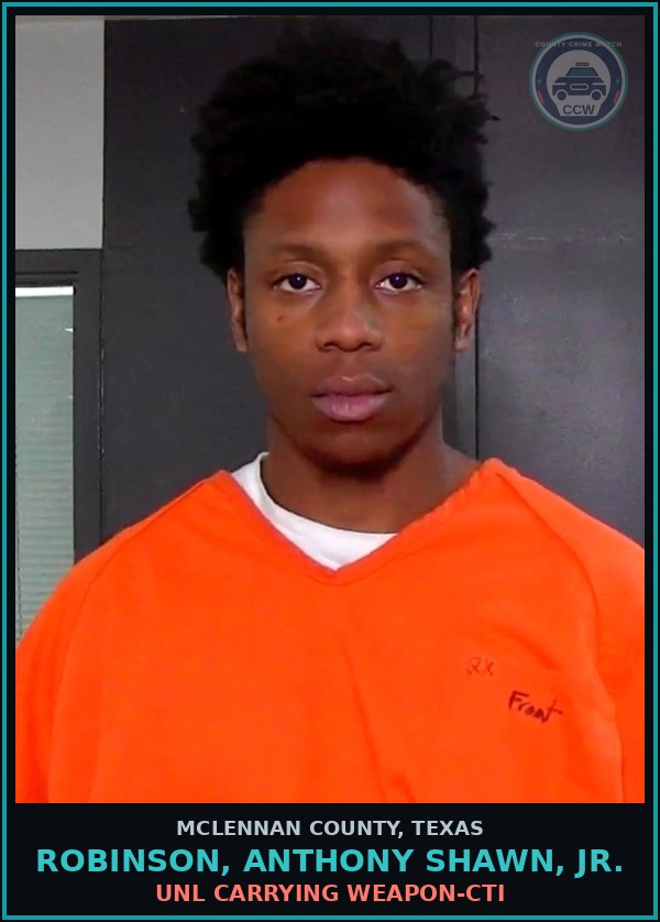 Booking mugshot of ROBINSON, ANTHONY SHAWN, JR. in McLennan County