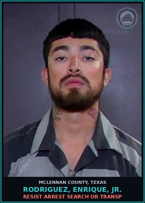 Booking mugshot of RODRIGUEZ, ENRIQUE, JR. in McLennan County