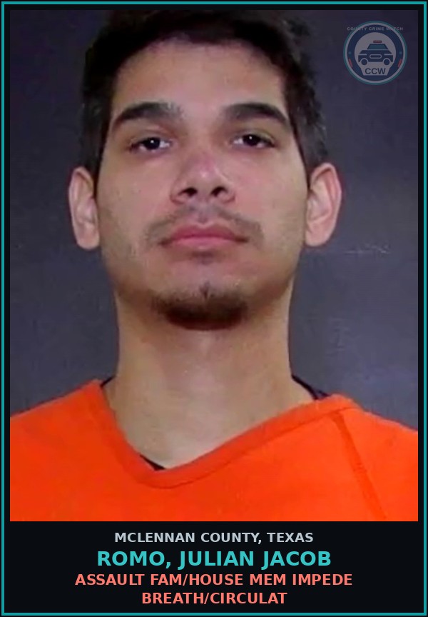 Booking mugshot of ROMO, JULIAN JACOB in McLennan County