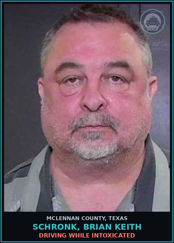 Booking mugshot of SCHRONK, BRIAN KEITH in McLennan County