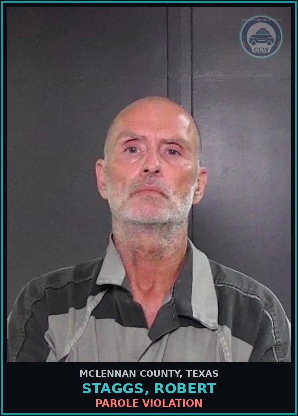 Booking mugshot of STAGGS, ROBERT in McLennan County