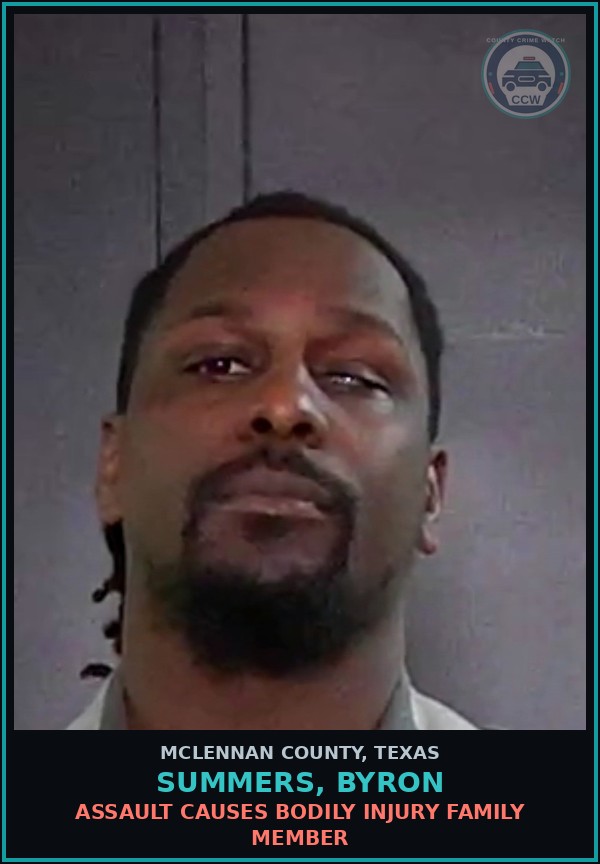 Booking mugshot of SUMMERS, BYRON in McLennan County