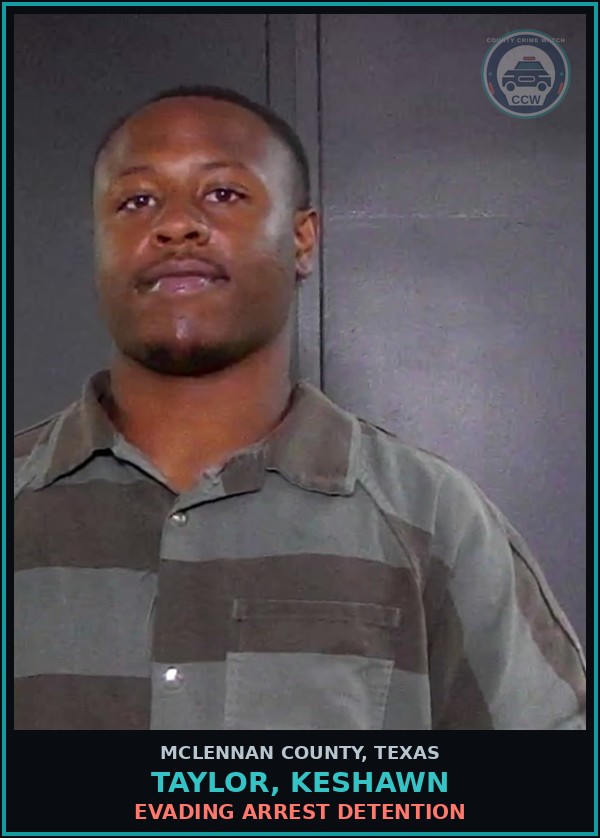Booking mugshot of TAYLOR, KESHAWN in McLennan County
