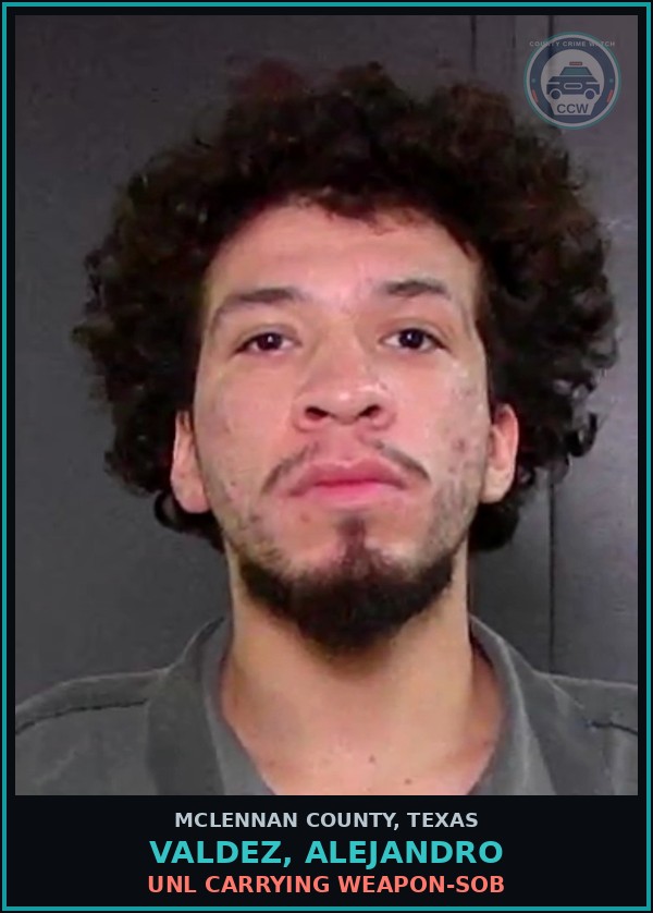 Booking mugshot of VALDEZ, ALEJANDRO in McLennan County