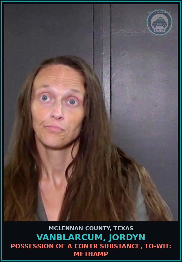 Booking mugshot of VANBLARCUM, JORDYN in McLennan County