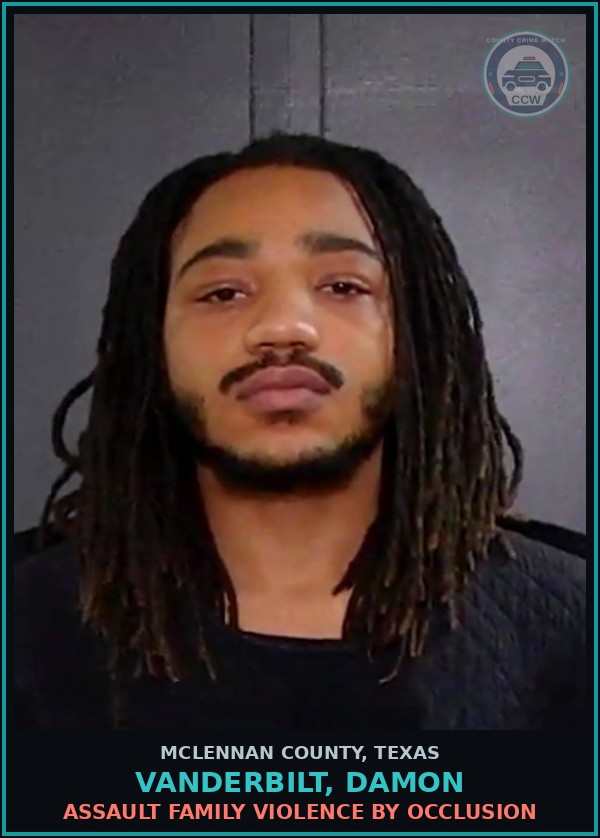 Booking mugshot of VANDERBILT, DAMON in McLennan County