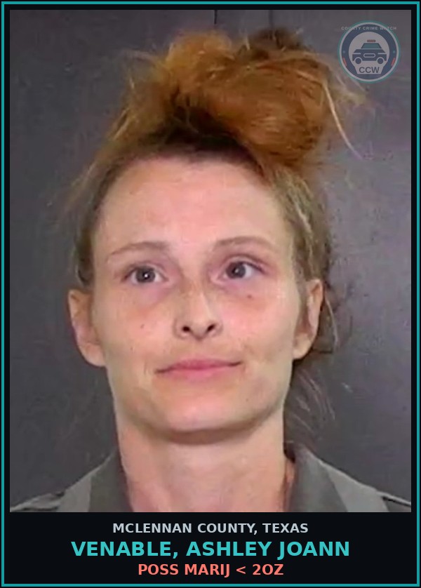 Booking mugshot of VENABLE, ASHLEY JOANN in McLennan County