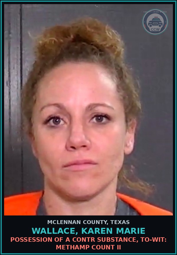 Booking mugshot of WALLACE, KAREN MARIE in McLennan County