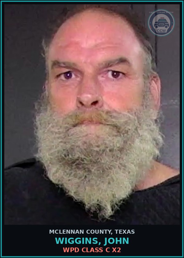 Booking mugshot of WIGGINS, JOHN in McLennan County