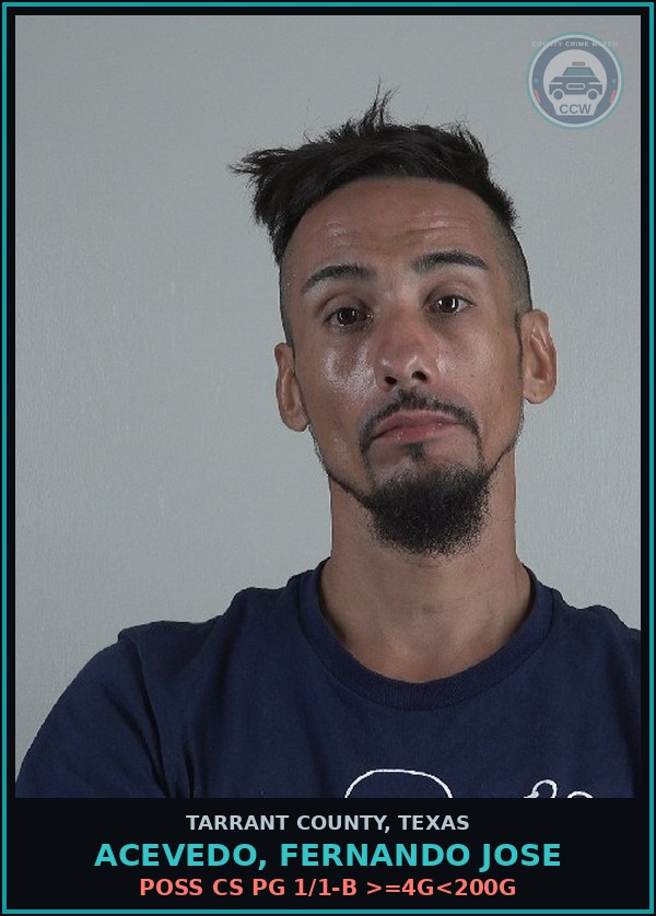 Booking mugshot of Acevedo, Fernando Jose in Tarrant County
