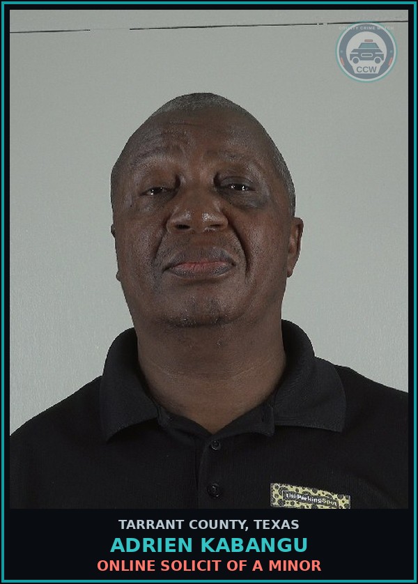 Booking mugshot of Adrien Kabangu in Tarrant County