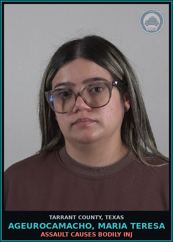 Booking mugshot of Ageurocamacho, Maria Teresa in Tarrant County