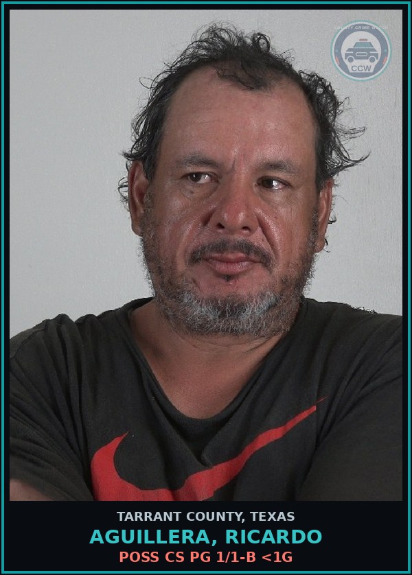 Booking mugshot of Aguillera, Ricardo in Tarrant County