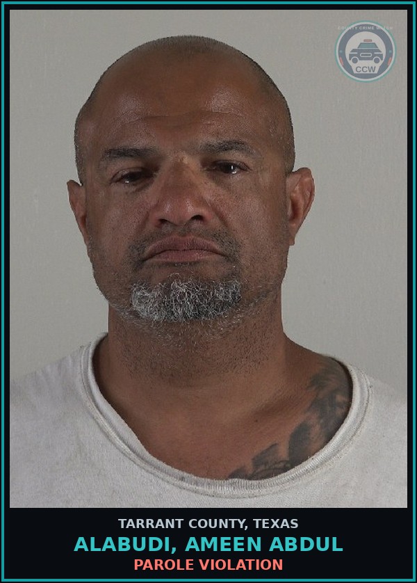 Booking mugshot of Alabudi, Ameen Abdul in Tarrant County