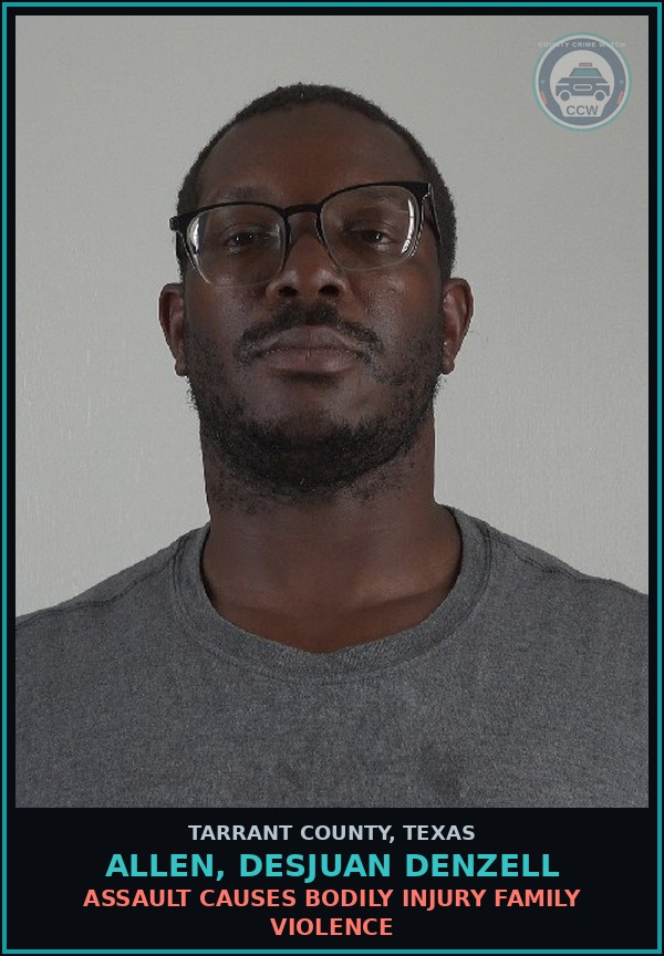 Booking mugshot of Allen, Desjuan Denzell in Tarrant County