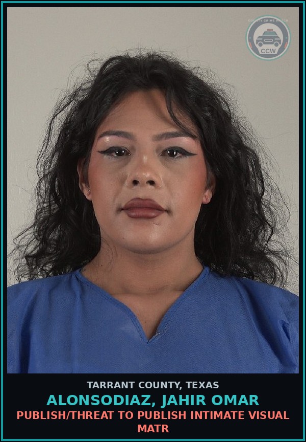 Booking mugshot of Alonsodiaz, Jahir Omar in Tarrant County