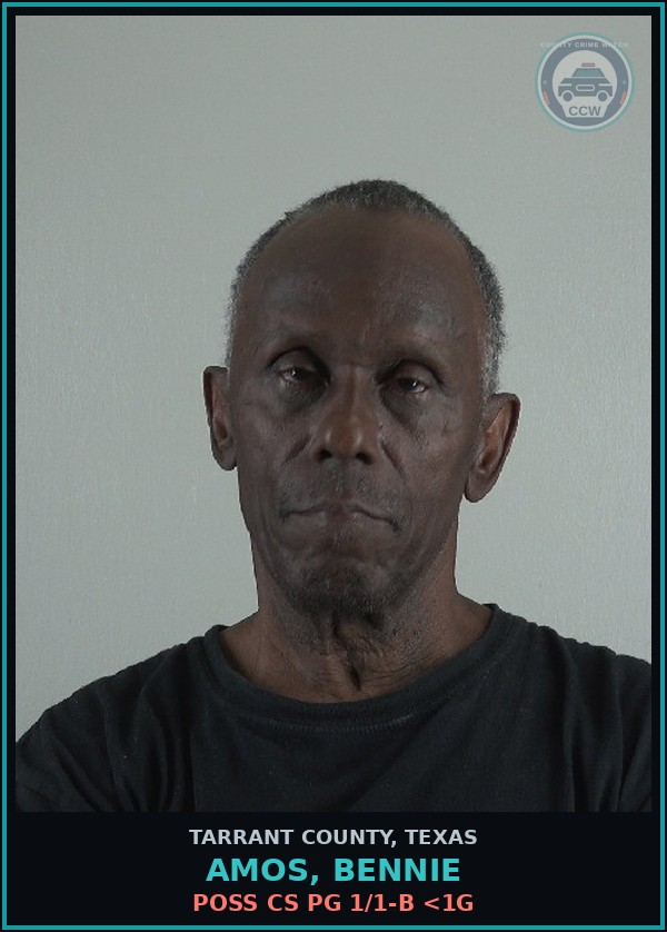 Booking mugshot of Amos, Bennie in Tarrant County