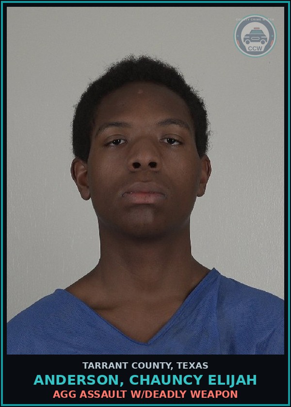 Booking mugshot of Anderson, Chauncy Elijah in Tarrant County