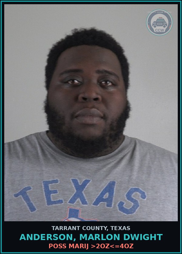 Booking mugshot of Anderson, Marlon Dwight in Tarrant County