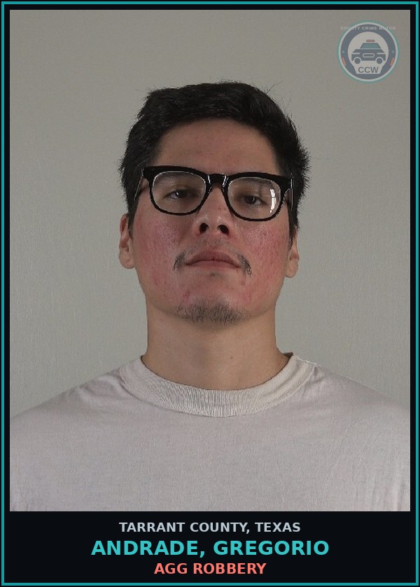Booking mugshot of Andrade, Gregorio in Tarrant County