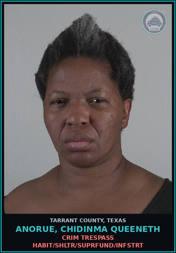 Booking mugshot of Anorue, Chidinma Queeneth in Tarrant County