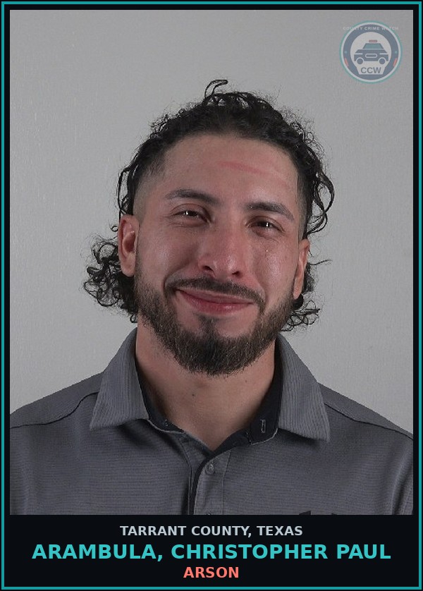 Booking mugshot of Arambula, Christopher Paul in Tarrant County