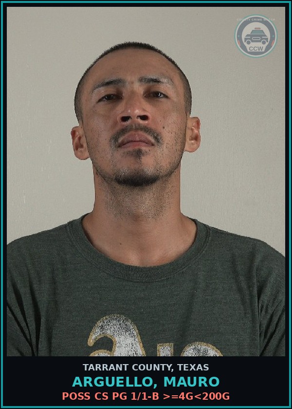 Booking mugshot of Arguello, Mauro in Tarrant County