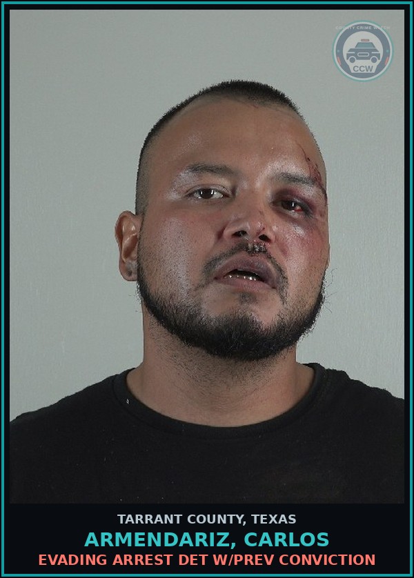 Booking mugshot of Armendariz, Carlos in Tarrant County